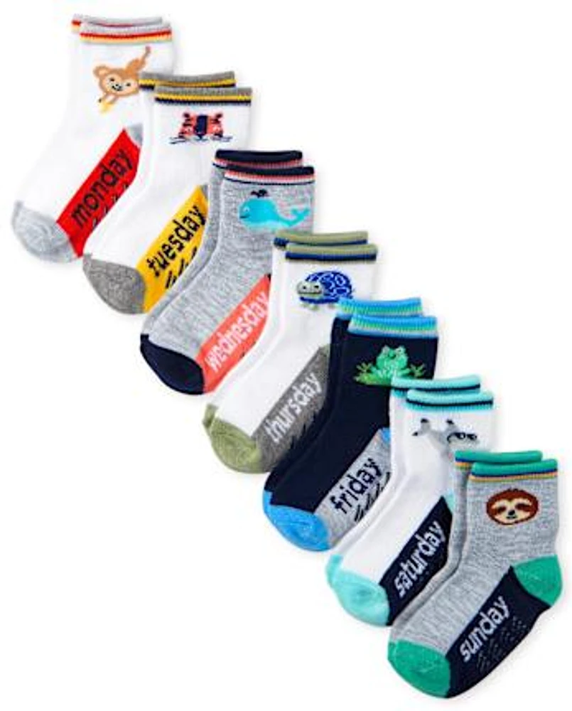 Lot de 7 chaussettes mi-longues Jours la semaine pour tout-petit garçon