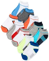 Toddler Boys Striped Cushioned Ankle Socks 10-Pack