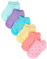 Toddler Girls Metallic Star Ankle Socks 6-Pack