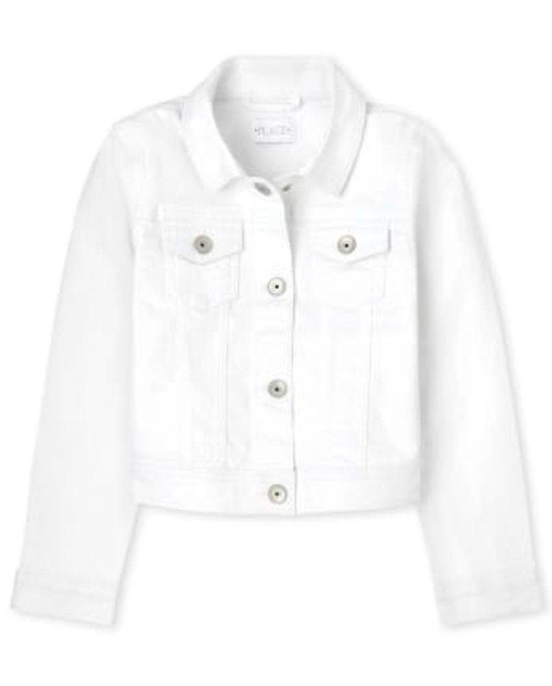 Girls Denim Jacket - white