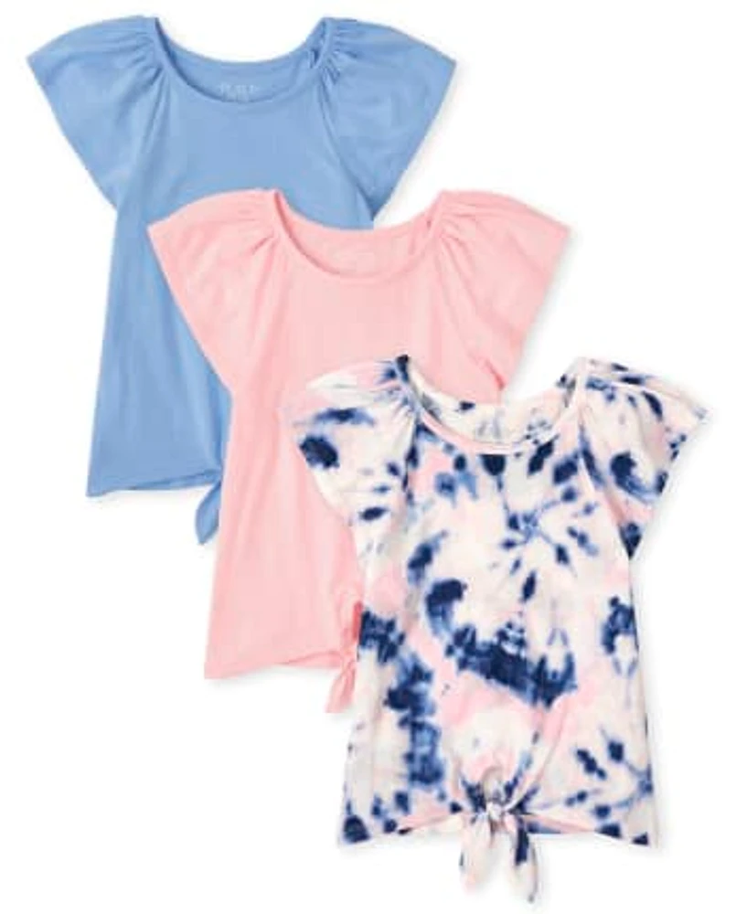 Girls Tie Dye Front Top 3-Pack