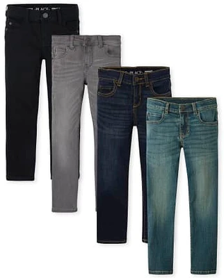 Boys Slim Straight Jeans 4-Pack