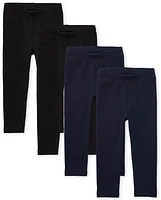 Lot de 4 leggings pour petites filles