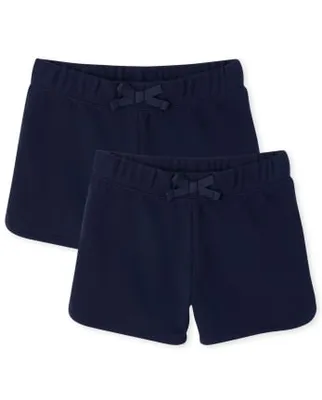 Girls French Terry Dolphin Shorts 2-Pack