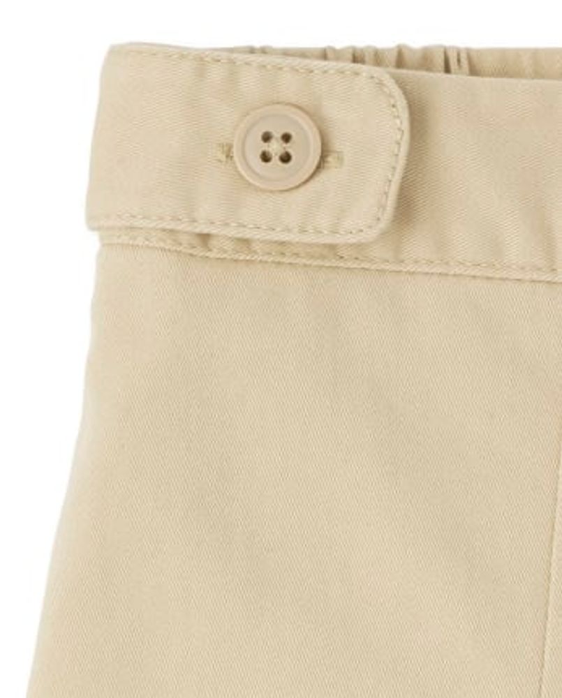 Girls Uniform Stretch Pleated Button Skort 2-Pack