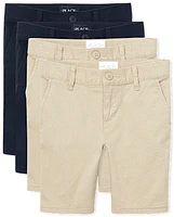 Girls Uniform Stretch Chino Shorts 4-Pack