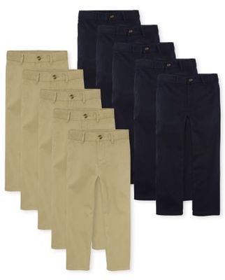 Boys Uniform Stretch Chino Pants 10-Pack