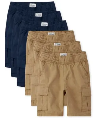 Boys Pull On Cargo Shorts 6-Pack