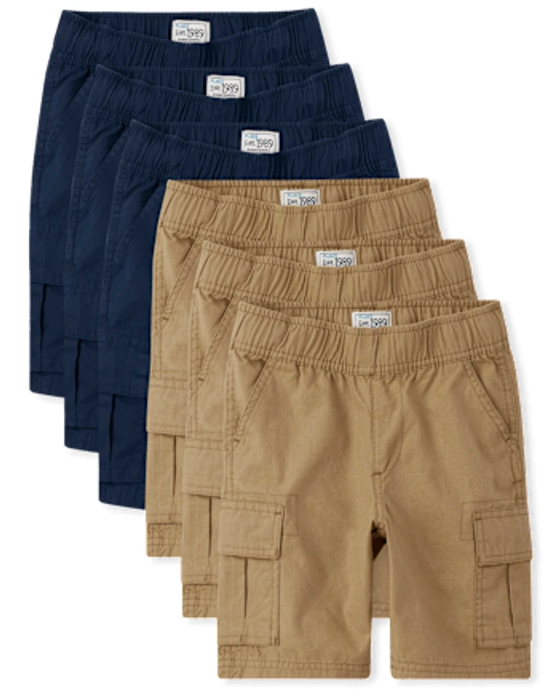 Boys Pull On Cargo Shorts 6-Pack