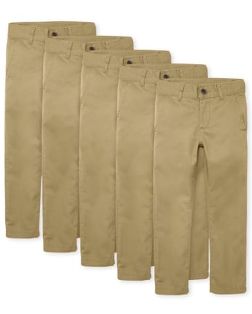 Boys Uniform Stretch Skinny Chino Pants -Pack
