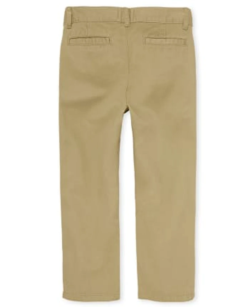 Lot de pantalons chino droits uniformes extensibles pour garçons