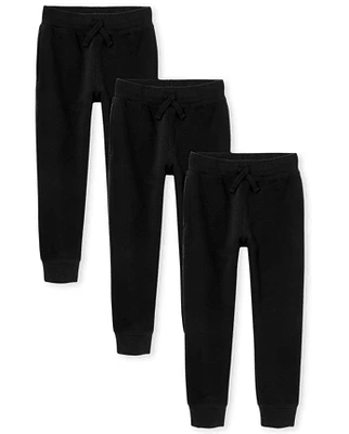 Boys Fleece Jogger Pants 3-Pack