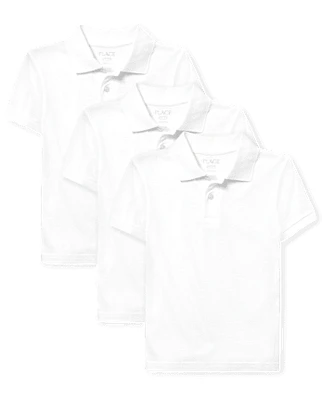 Boys Uniform Soft Jersey Polo 3-Pack
