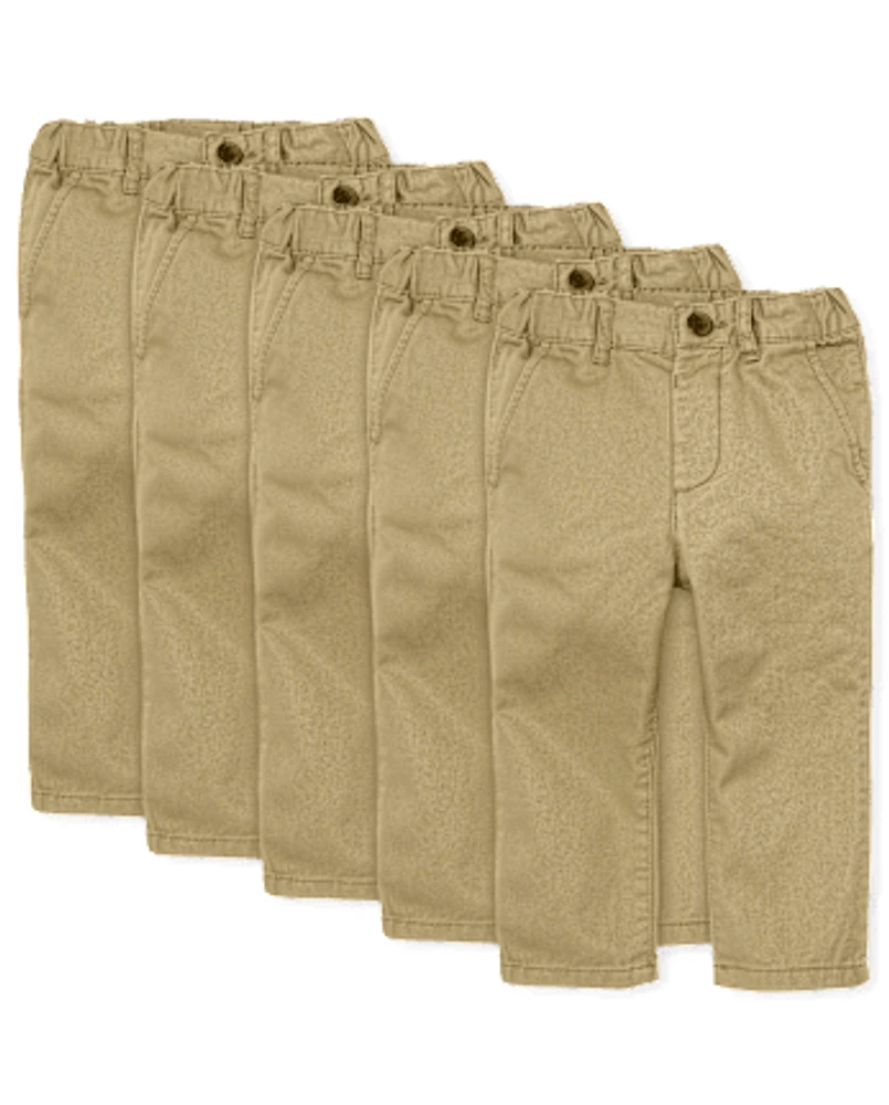 Lot de 5 pantalons chino skinny extensibles pour bébés et tout-petits garçons