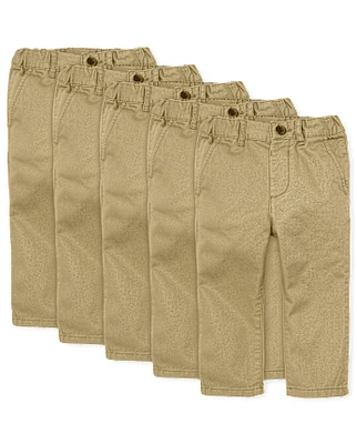 Lot de 5 pantalons chino skinny extensibles pour bébés et tout-petits garçons