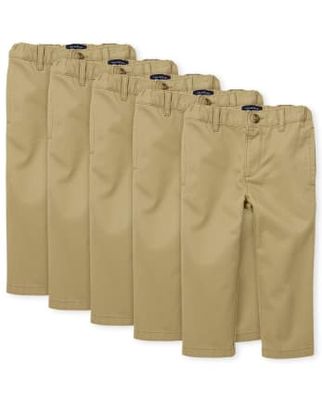 Toddler Boys Uniform Stretch Chino Pants 5-Pack