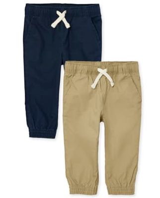 Toddler Boys Uniform Stretch Pull On Jogger Pants 2-Pack