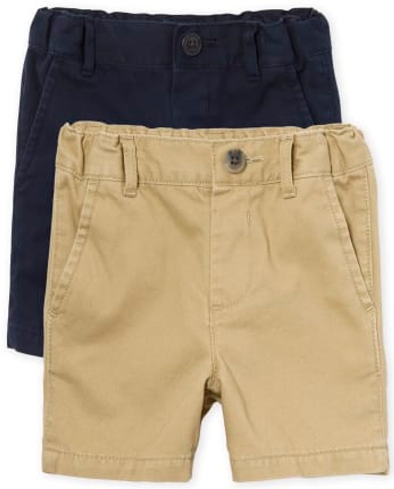 Baby And Toddler Boys Uniform Stretch Chino Shorts 2-Pack