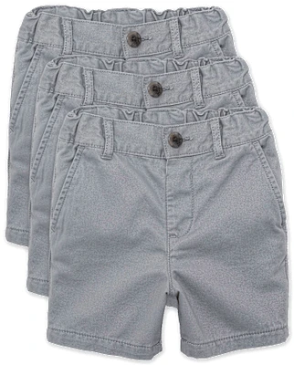 Baby And Toddler Boys Uniform Stretch Chino Shorts 3-Pack