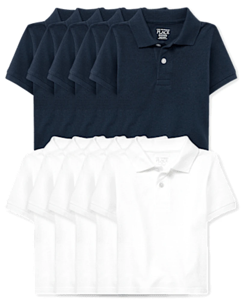 Baby And Toddler Uniform Pique Polo 10-Pack