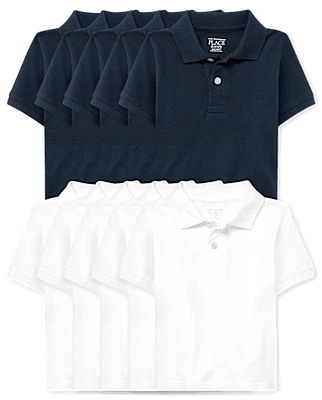 Baby And Toddler Uniform Pique Polo 10-Pack