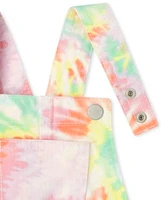 Salopette courte effet tie-dye arc-en-ciel pour bébés et petites filles