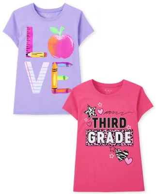 Girls Third Grade Graphic Tee 2-Pack