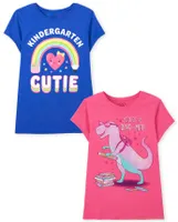 Girls Kindergarten Graphic Tee 2-Pack