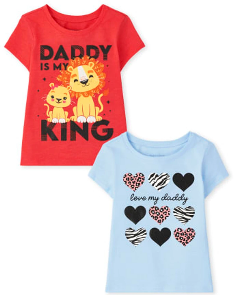 Baby And Toddler Girls Dad Graphic Tee 2-Pack