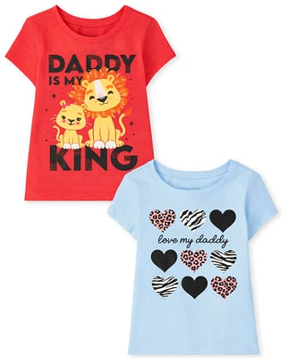 Baby And Toddler Girls Dad Graphic Tee 2-Pack