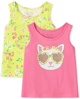 Toddler Girls Graphic Tank Top 2-Pack