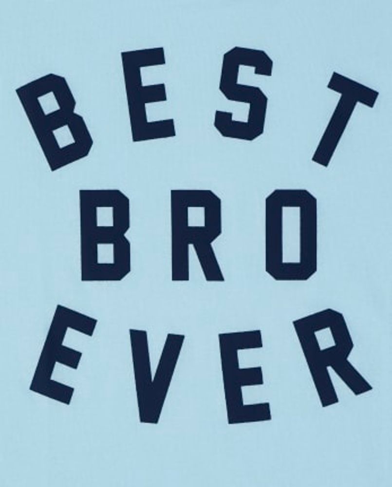 Baby And Toddler Boys Matching Family Best Bro Ever Graphic Tee - brine pool