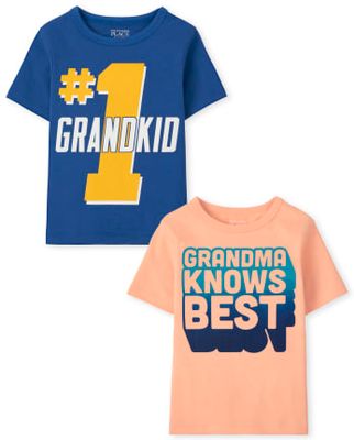 Baby And Toddler Boys Grandma Graphic Tee 2-Pack - multi clr