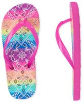 Girls Rainbow Bandana Flip Flops