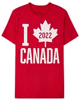 Adult Canada Day Maple Leaf Graphic Tee