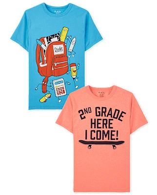 Boys 2nd Grade Graphic Tee 2-Pack