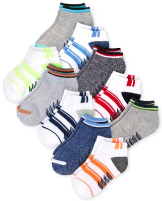 Toddler Boys Cushioned Ankle Socks 10-Pack - multi clr