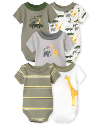 Baby Boys Safari Bodysuit 5-Pack
