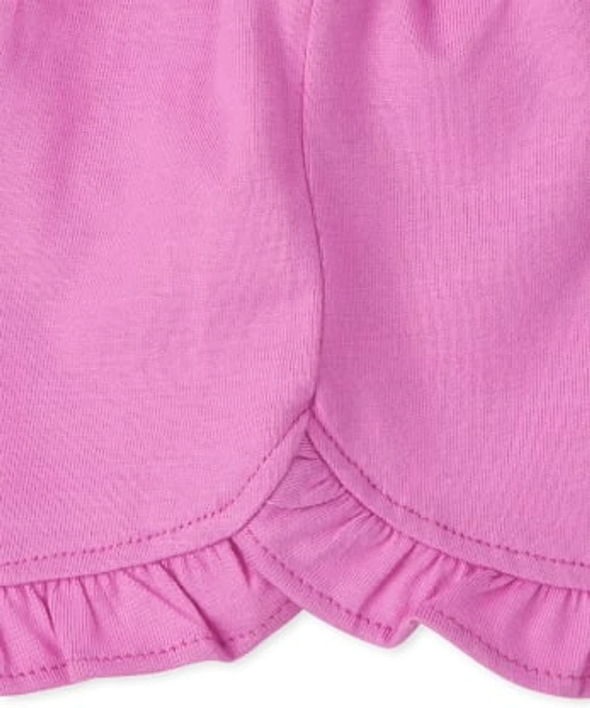 Lot de 3 shorts à volants éléphant bébé fille