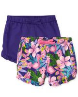 Baby Girls Flamingo Ruffle Shorts 2-Pack