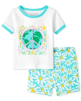 Pyjama en coton ajusté Earth pour bébés et petites filles