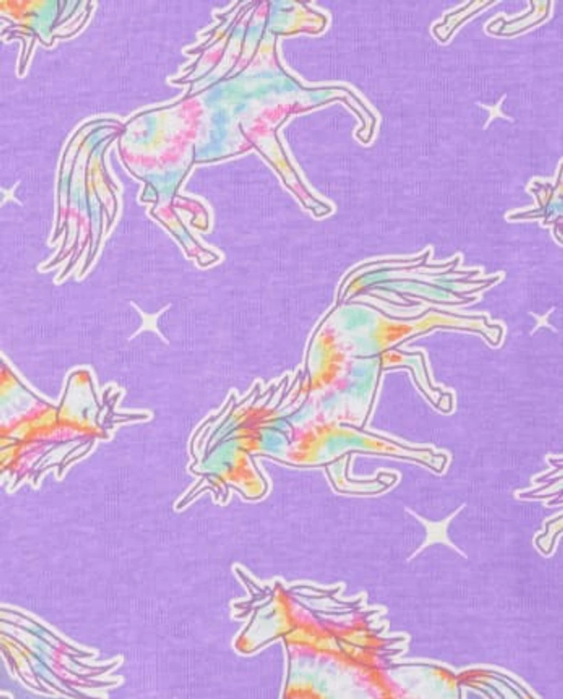 Lot de 2 pyjamas en coton ajustés avec motif licorne scintillante pour bébés et petites filles