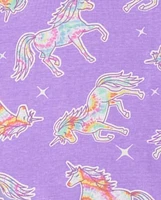 Lot de 2 pyjamas en coton ajustés avec motif licorne scintillante pour bébés et petites filles