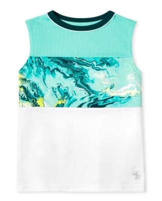 Boys Colorblock Performance Muscle Tank Top - white