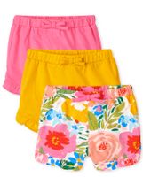 Baby Girls Floral Ruffle Shorts 3-Pack