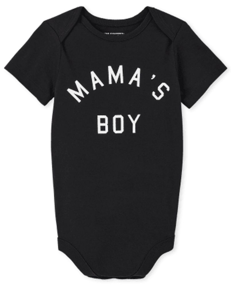 Baby Boys Matching Family Mama's Boy Graphic Bodysuit