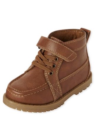 Toddler Boys Lace Up Boots - chestnut