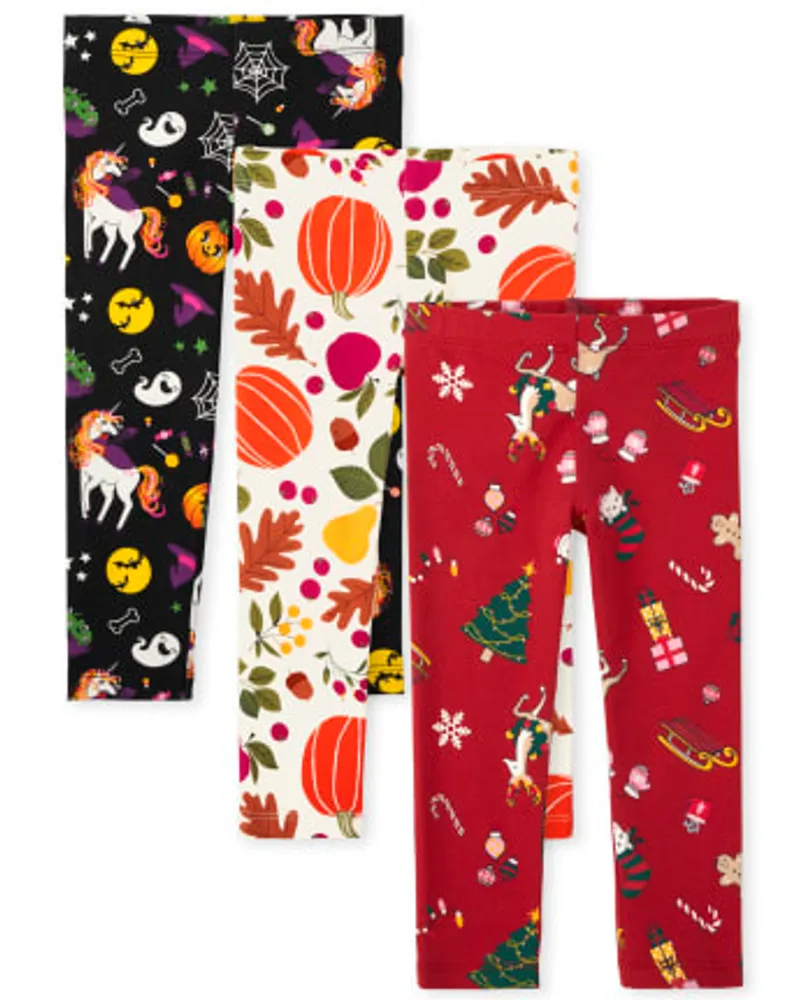 Toddler Girls Holiday Leggings 3-Pack