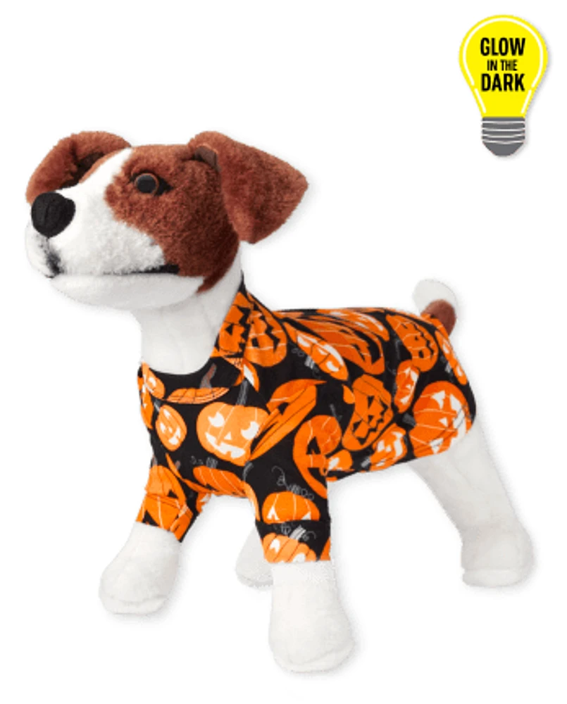 Dog Matching Family Glow Pumpkin Patch Cotton Pajamas