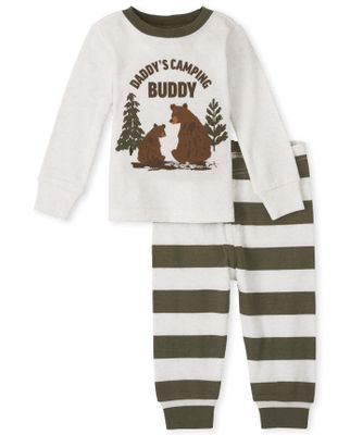 Unisex Baby And Toddler Camp Snug Fit Cotton Pajamas - dry sage